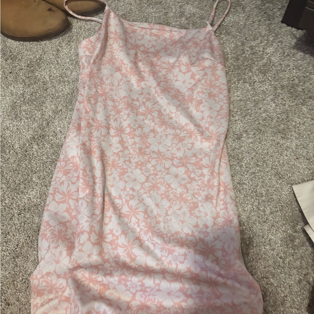 Altar'd State Pink and White Floral Mini Dress